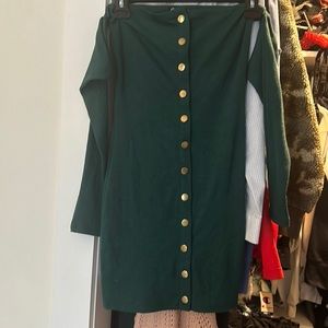 Emerald Green off shoulder dress